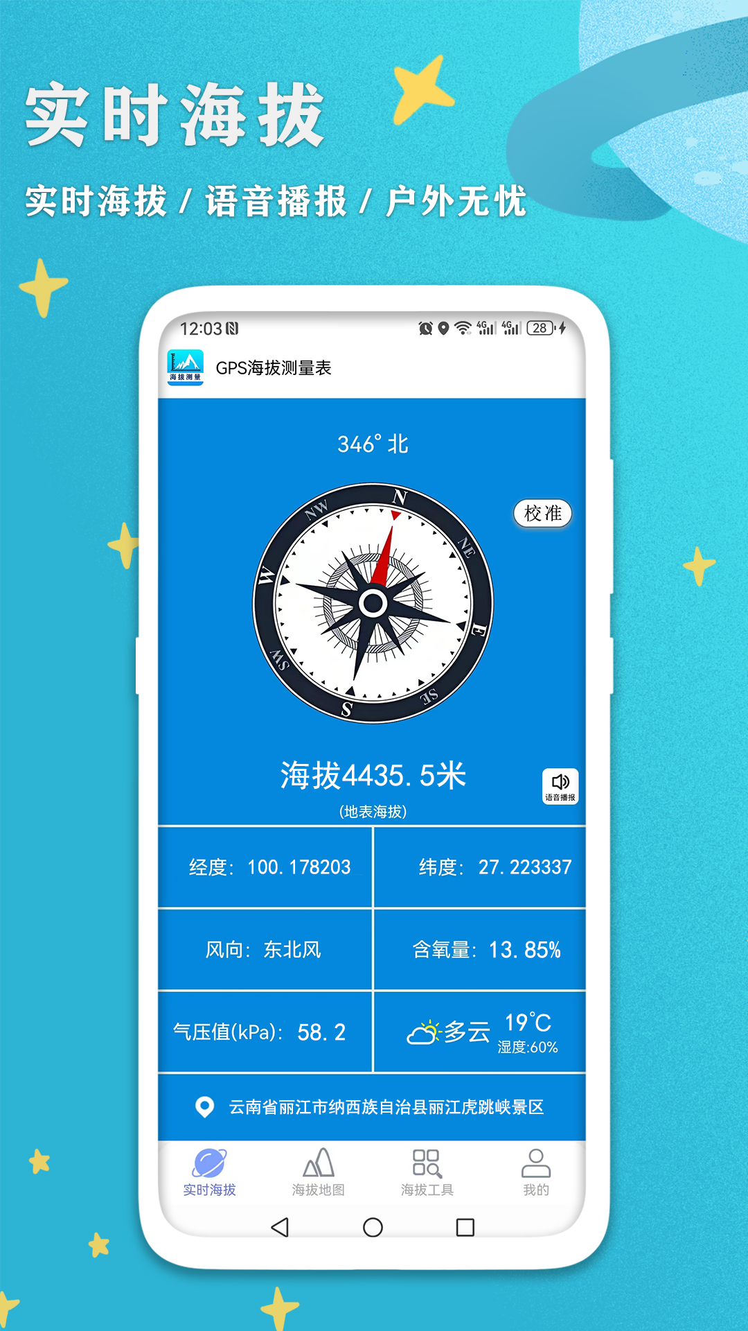 GPS海拔测量表截图